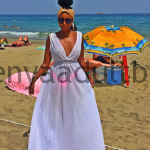 Sexy Photos of Huddah Monroe beach on sundress