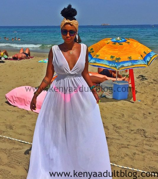 Sexy White Beach - Sexy Photos of Huddah Monroe beach on sundress Kenyan Porn | Kenya Adult  Blog