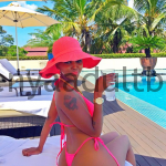 Sexy Photos of Huddah Monroe on swimming pool